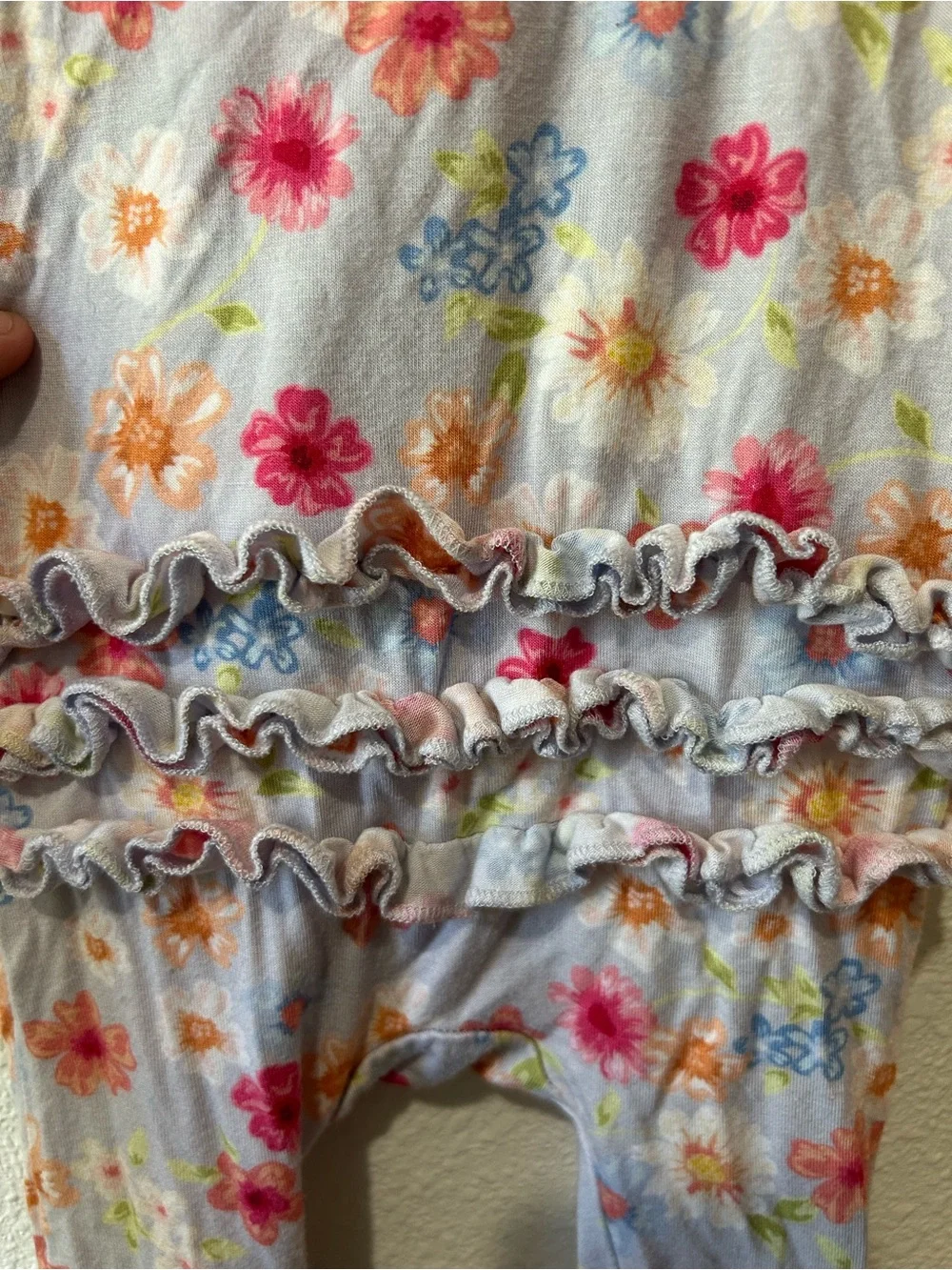 Newborn Girls PoshPeanut Floral Footed Pajamas